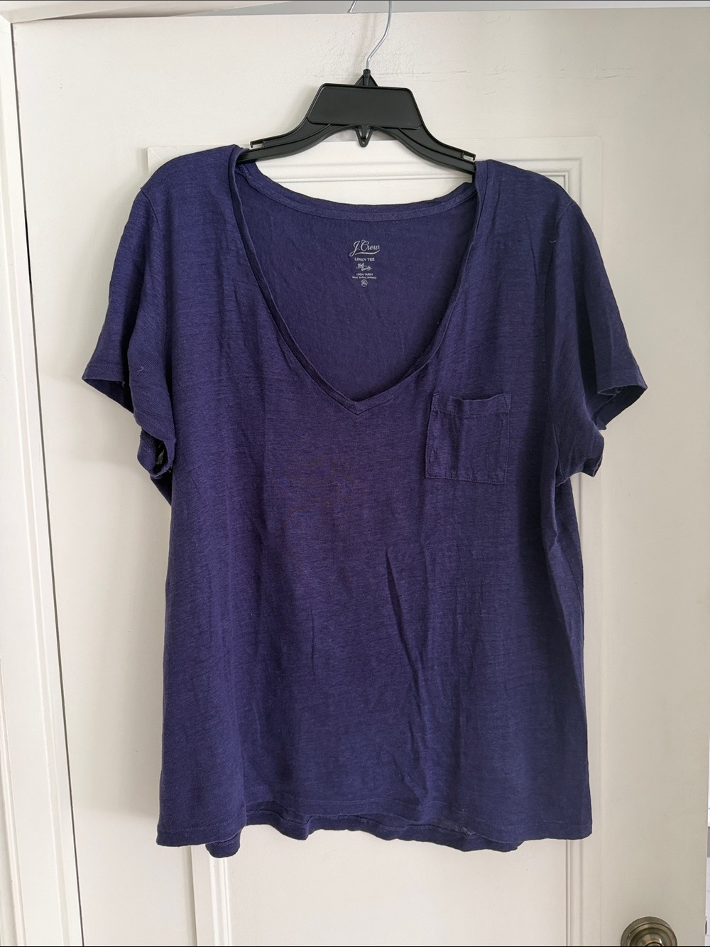 J. Crew Deep Indigo V-Neck Pocket Tee - Women's